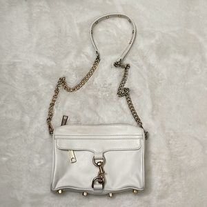 Rebecca Minkoff Mini Mac White and Gold Crossbody Bag